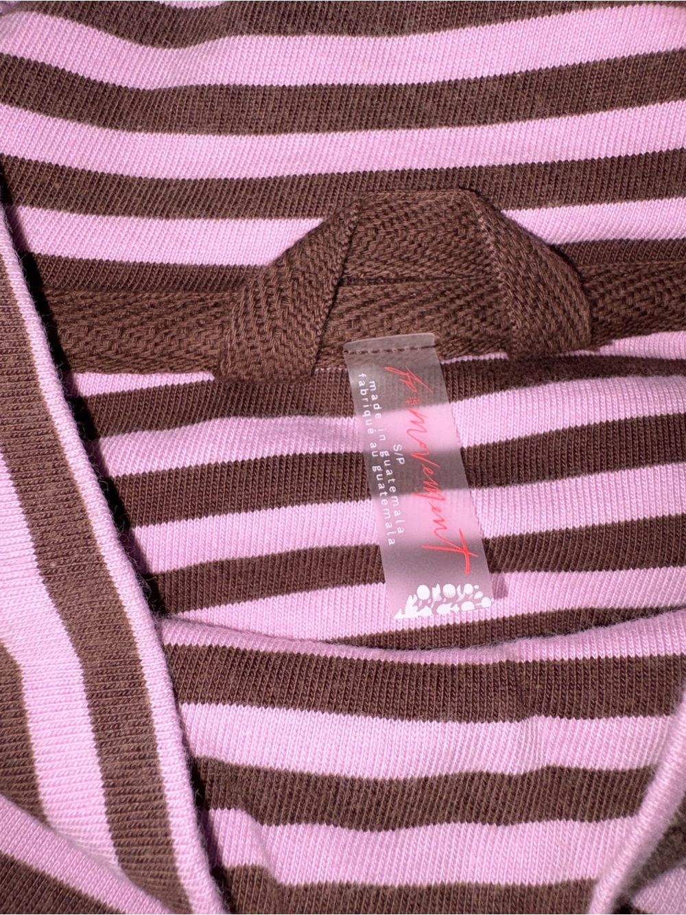Free People Movement Restoration Layer Tee Small NWOT Violet & Cocoa Brown - Picture 4 of 5